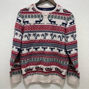 Johnnie-O Men's Christmas Sweater "Fun Ol' Fashioned” Merino Wool Sz M